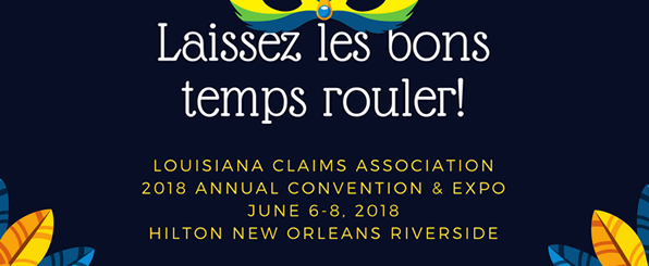 Banner announcing 2018 Louisiana Claims convention