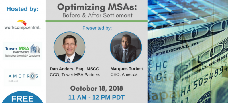 Webinar announcment for Optimizing MSAs Before & After Settlement