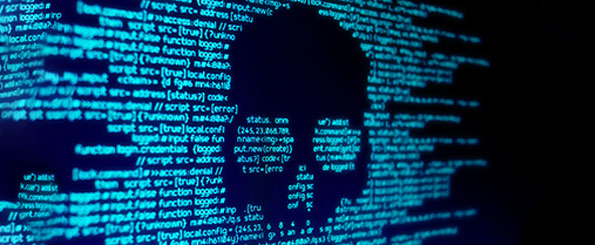 ominous figure embedded in coding to illustrate cybersecurity threats