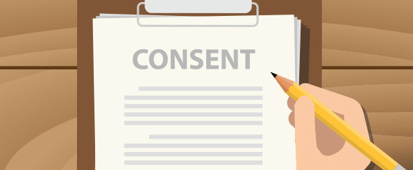illustration of Revised Consent to Release form signing