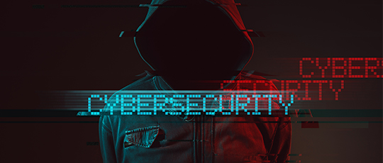 threatening hooded figure with the word cyber security superimposed to illustrate post on best practices for cybersecurity