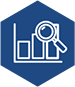 icon of a graph with a magnifying glass for MSP compliance