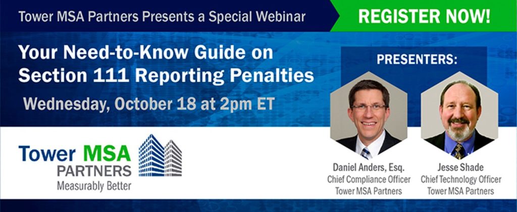 Pctures with details regarding the October 18th Webinar on Section 111 Penalties