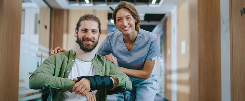 Empathy being show by care giver to patient